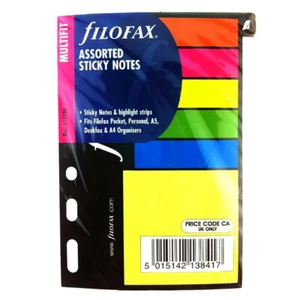 Filofax Book Multifit Small Assorted Sticky Notes Pocket / Mini Refill 210136 #J - Picture 1 of 5