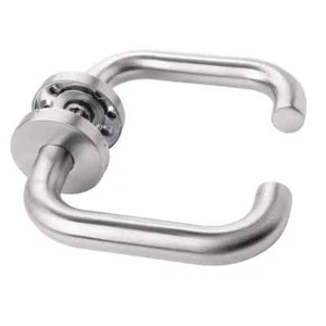 Abgerundeter ROMA Klinke mit rundem Schild, Edelstahl, INOX 000 - Bild 1 von 3