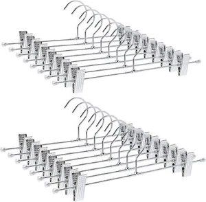 Amber Home 50 Pack Metal Pants Hangers with Clips, Heavy Duty 50 Pack, Silver - Picture 1 of 7