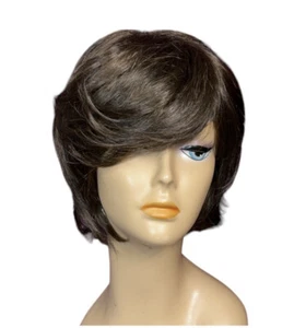 Vintage Dü Wigs Be Grateful Dark Chocolate Kiss Layered Kanekalon Synthetic - Picture 1 of 17