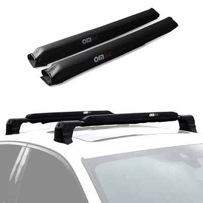 Almohadillas para portaequipajes de techo de 19" para tabla de surf almohadillas transversales para Audi negras 2 piezas Foto 1 de 4