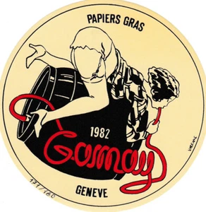 VARENNE etiquette de vin Gamay Geneve 1982 180 ex Papiers Gras serigraphie - Picture 1 of 1