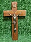 Vintage French Wooden Crucifix Figure Christ Wall Hanging Antique Religious 25Cm