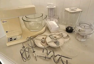 Oster Designer Kitchen Center Mixer Blender Food Processor Vintage White - Picture 1 of 19