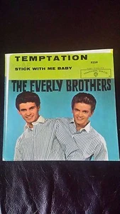 The EVERLY BROTHERS 45 PICTURE SLEEVE w/ " Temptation" w/b " Stick With Me Baby" - Picture 1 of 2