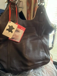Storksak Elena Leather Bag , NWT , Mocha( Merlot ) Colour, RRP $500 - Picture 1 of 5