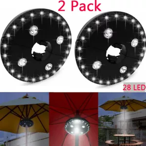 2Pcs Patio Umbrella Pole Lights Battery Operated Outdoor Camping Tent Light - Picture 1 of 9