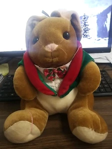 COMMONWEALTH BUNNY RABBIT BROWN STUFFED ANIMAL, 10" TALL STAND ALONE/GIFT - Picture 1 of 3