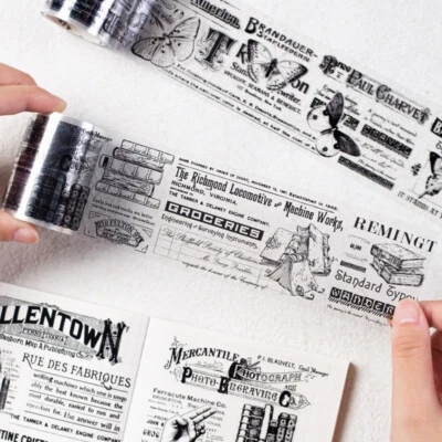 Póster de palabras retro PET cinta adhesiva hágalo usted mismo diario basura álbum pegatinas decorativas Foto 1 de 4