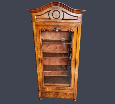 VETRINA IN NOCE LUIGI FILIPPO INTEGRA EPOCA XIX SECOLO RESTAURATA - Immagine 1 di 4