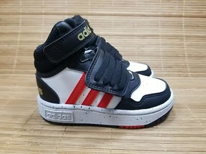 Adidas Toddler Basketball (Shoe Size 7K) Black Red Mid Top Sneakers ~ FREE SHIP - Picture 1 of 5