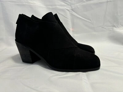 Botas Eileen Fisher negras de gamuza con cremallera al tobillo para mujer talla 8 Foto 1 de 4