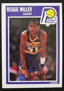 1989-90 FLEER Basketball NM Rookie Card #65 - REGGIE MILLER, Indiana Pacers - Picture 1 of 2