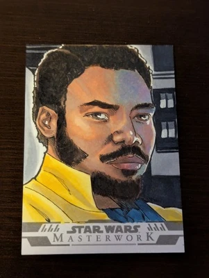 2024 Topps Star Wars Masterwork Sketch Tom Amici Lando Calrissian Donald Glover - Image 1 of 2
