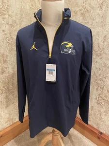 Jordan Michigan Pullover Jacket Hoodie Quarter Zip Navy Mens Size M (Runs large) - Picture 1 of 5