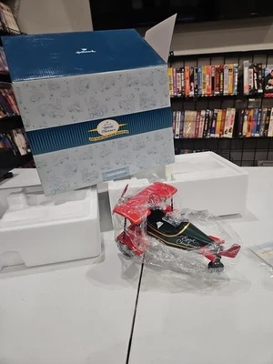 Vintage Hallmark Kiddie Car Classics 1930 Spirit Of Christmas Biplano Personalizado Novo - Imagem 1 de 4