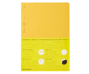 Nitoms STALOGY 1/2 Year notebook A5 Yellow Blanc Plain 192P Editor's Series - Picture 1 of 12