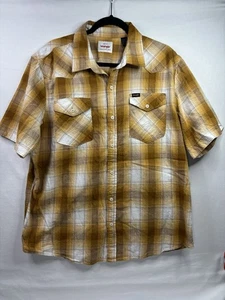 Wrangler Western Plaid Button Up Short Sleeve Shirt Size XL Rodeo Western - Picture 1 of 8