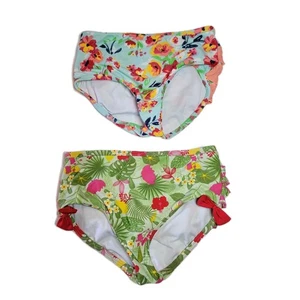 Lot Of 2 RuffleButts Girls Size 7 Swim Bottoms Only Multicolor Floral Pattern A - Picture 1 of 5