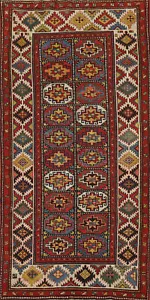Antique Kazak Vegetable Dye 9 ft. Runner Rug Hand-knotted Russian 4'x9' Pre-1900 - Picture 1 of 18