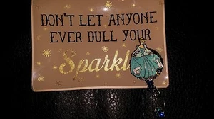 Crystals & CINDERELLA (full body) Jewelry I.D./Badge Holder! - Picture 1 of 4
