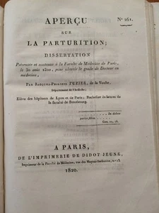  Parturition (Aperçu Sur La ) ,1820. MÉDECINE. - Imagen 1 de 6