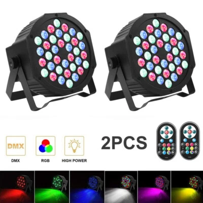 2PCS LED Par Lights DJ Stage Light Corded RGB 36 LED with Sound Activated - Image 1 of 4