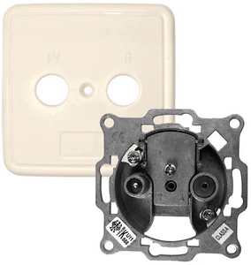 10dB Durchgangsdose BK Kabel Anschluss Dose Unterputz Antennen beige Digital TV - Bild 1 von 5
