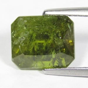 6.15Cts Excellent Natural Green Mali Garnet 10.5x8.8x7.2mm Emerald Cut Gemstone - Picture 1 of 4