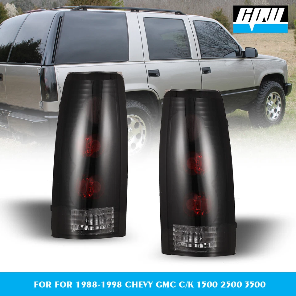 Smoke Tail Lights for 1988-1998 Chevy GMC C/K 1500 2500 3500 Rear Brake Lamp L+R Foto 1 de 1