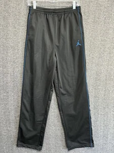 Air Jordan Black Sweat Wind Track Pants Size 28x29 Blue Logo (Youth Fits Adults) - Picture 1 of 8