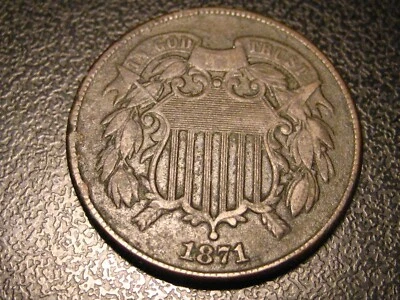 1871 Two Cent Piece VF BETTER DATE - Image 1 of 4