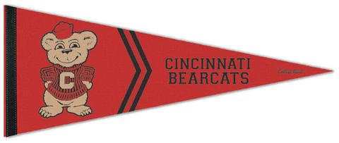 Cincinnati Bearcats Retro-1960s-Bearcat-Style Official NCAA Premium Felt PENNANT Cover
