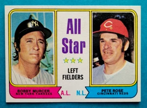 Tarjeta de béisbol 1974 Topps #336 All-Star LF Bobby Murcer Pete Rose casi como nueva - Imagen 1 de 2