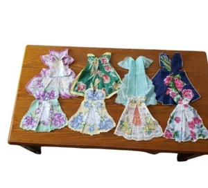 Fazzoletti donna vintage ripiegati in abito 8 fazzoletti cotone lino e nylon - Foto 1 di 9