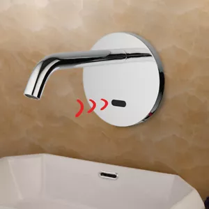 Wall Mount Touchless Bathroom Sink Automatic Sensor Faucet Cold Water Only Taps - Picture 1 of 9