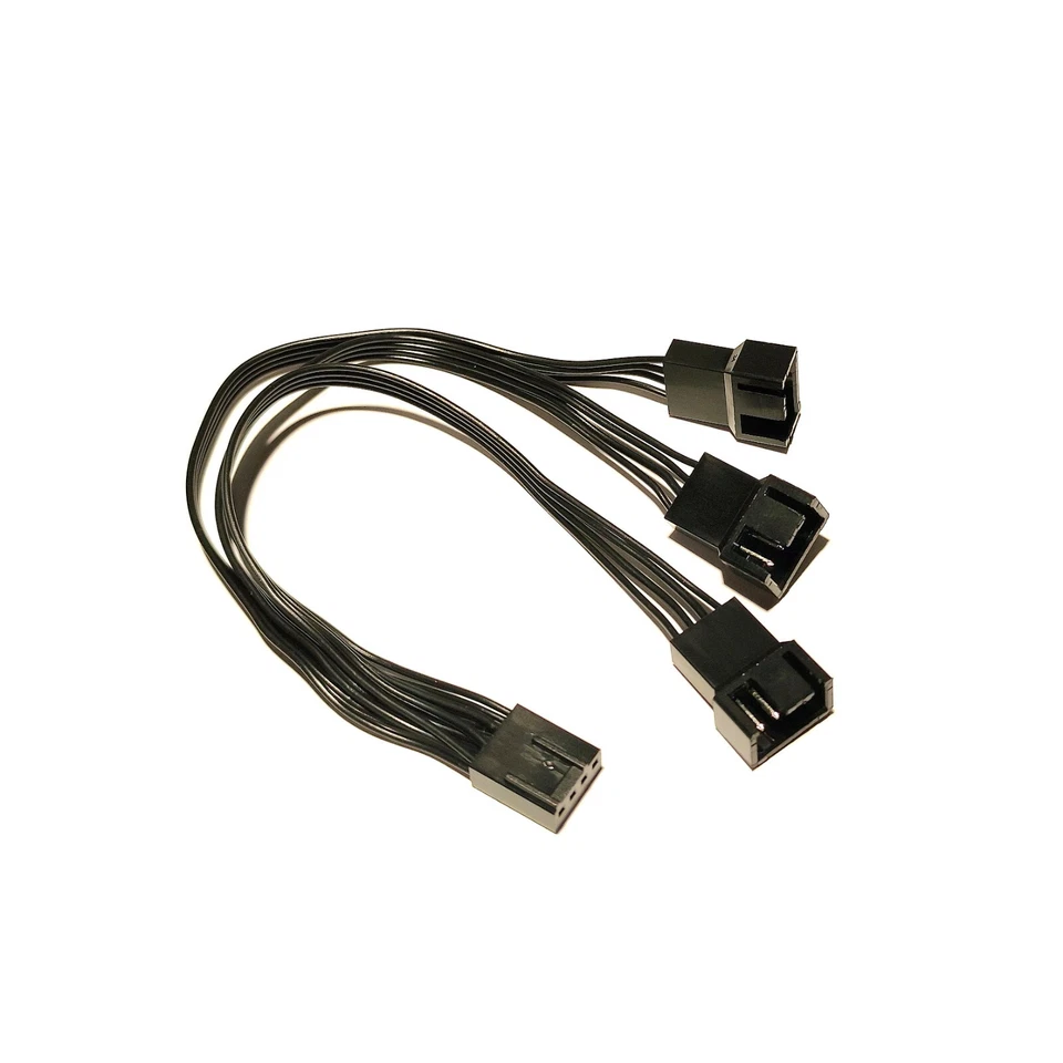 PWM Y Kabel 4 PIN Adapter Lüfter Verteiler Splitter Buchse   3x Stecker 3 Lüfter - Bild 1 von 1