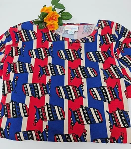 🌟🌷 Lularoe GRACIE Size 14 Kids  STARS & STATES  4th of July, Americana, NWT - Picture 1 of 5