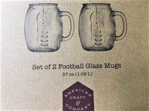 American Craft Company Football Bier Getränk Glas Becher klar 37 Oz 2er Set Neu - Bild 1 von 3