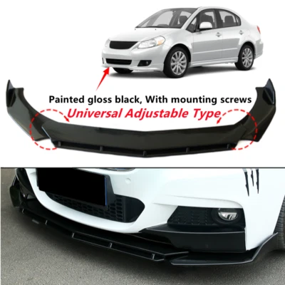 Add-on Universal Fit For 08-12 Suzuki SX4 Sedan Black Front Lip Spoiler Splitter - Image 1 of 4