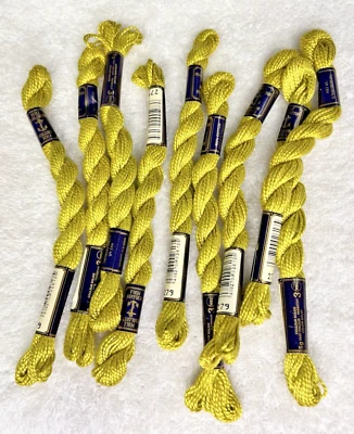 9 Anchor Perle Pearl Cotton #279 DK Chartreuse Embroidery Floss Vintage Skein - Image 1 of 3