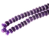 Natural Purple Amethyst Round Melon Beads 8.5-10 mm Carved Beads 9" Strand Loose