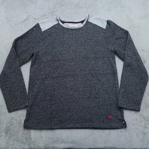 Tommy Bahama Sweatshirt Men's L Large Gray Fleece Crew-Neck Long-Sleeve Pullover - Picture 1 of 11