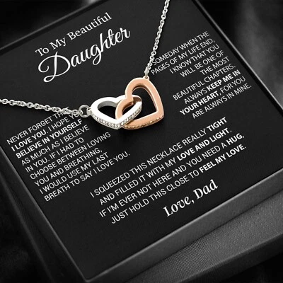 To My Daughter Necklace, Daughter Father Necklace, Daughter Gift From Dad - Image 1 of 4