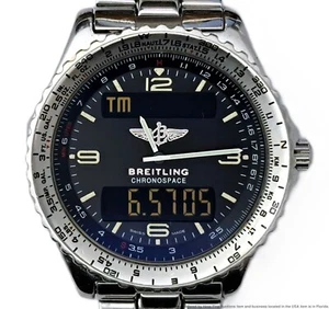 Breitling Chronospace A56012.1 Mens Steel Aviation Wrist Watch Box To Fix - Picture 1 of 7