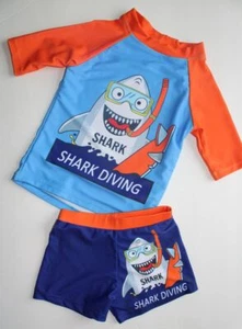 2pc "Shark Diving" Swim Suit - Picture 1 of 1