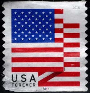 US - 2018 - United States Flag Forever Stamp Issue # 5261 Plate # B111 Single - Picture 1 of 1