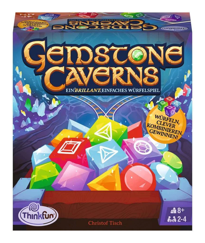 Thinkfun - 76605 - Gemstone Caverns - Das Roll & Write Strategiespiel