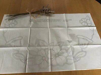 Vintage Deighton’s Silver Transfer. Ref AX 2115. Orchid Design. 72cm x 48cm - Image 1 of 4