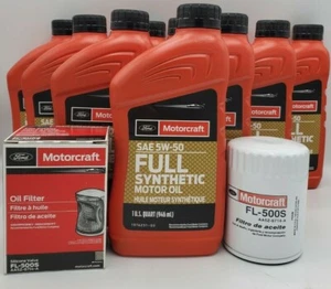 Motorcraft 10qt 5W-50 Full Synthetic Oil change kit FL-500S - Picture 1 of 1